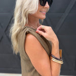 Sepia Sky Bubble Top In Bronze Olive - Infinity Raine