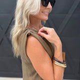 Sepia Sky Bubble Top In Bronze Olive - Infinity Raine