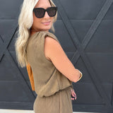 Sepia Sky Bubble Top In Bronze Olive - Infinity Raine