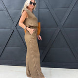 Sepia Sky Pants In Bronze Olive - Infinity Raine
