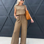 Sepia Sky Pants In Bronze Olive - Infinity Raine