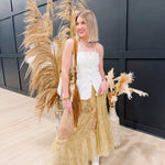 Sheer Lace Maxi Skirt In Taupe - Infinity Raine