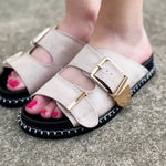 Shu Shop Charlotte Sandals In Beige Suede - Infinity Raine