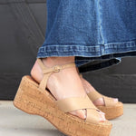Shu Shop Indiana Platform Sandal In Nude - Infinity Raine