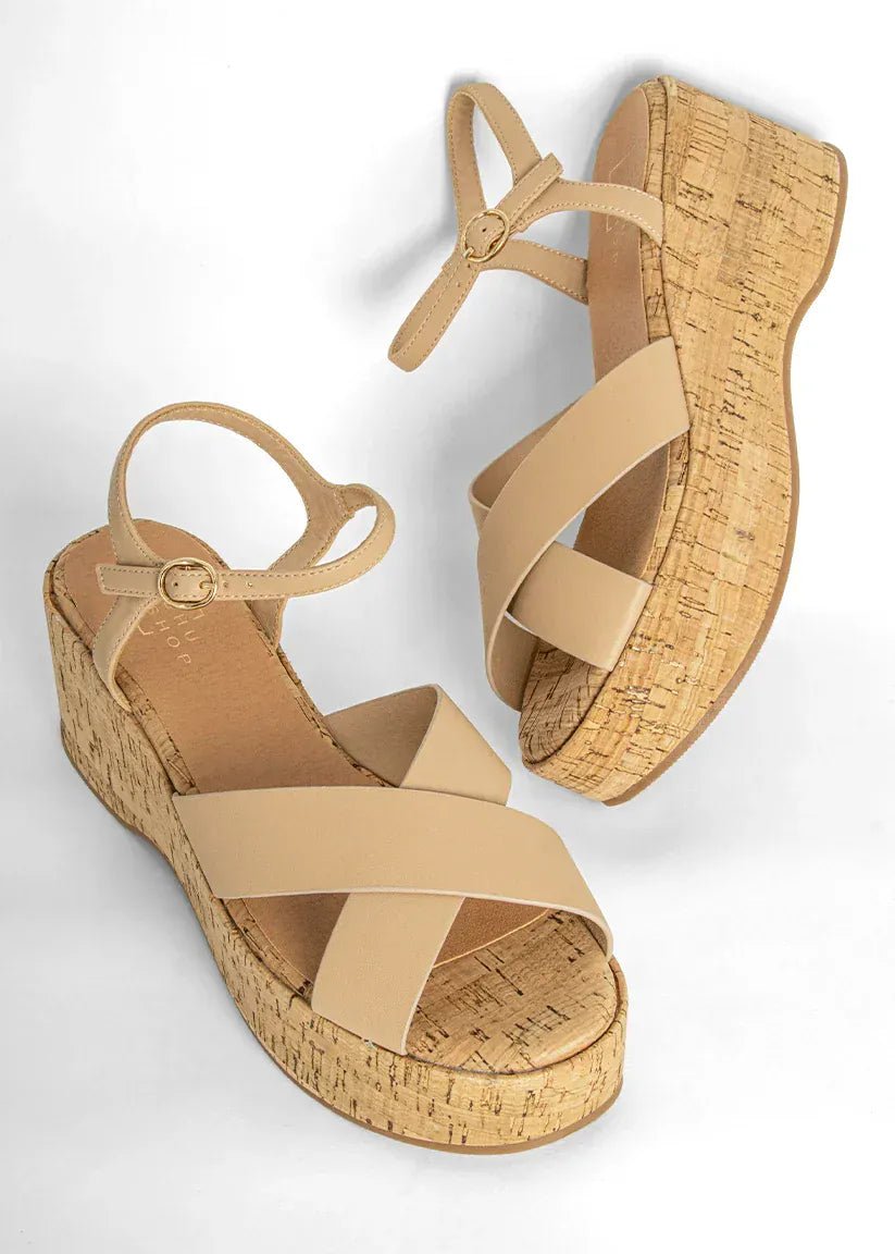 Shu Shop Indiana Platform Sandal In Nude - Infinity Raine
