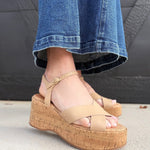 Shu Shop Indiana Platform Sandal In Nude - Infinity Raine