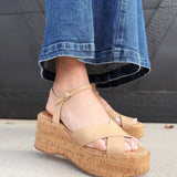 Shu Shop Indiana Platform Sandal In Nude - Infinity Raine