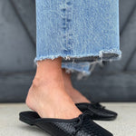 Shu Shop Andrea Mule In Black Snake - Infinity Raine