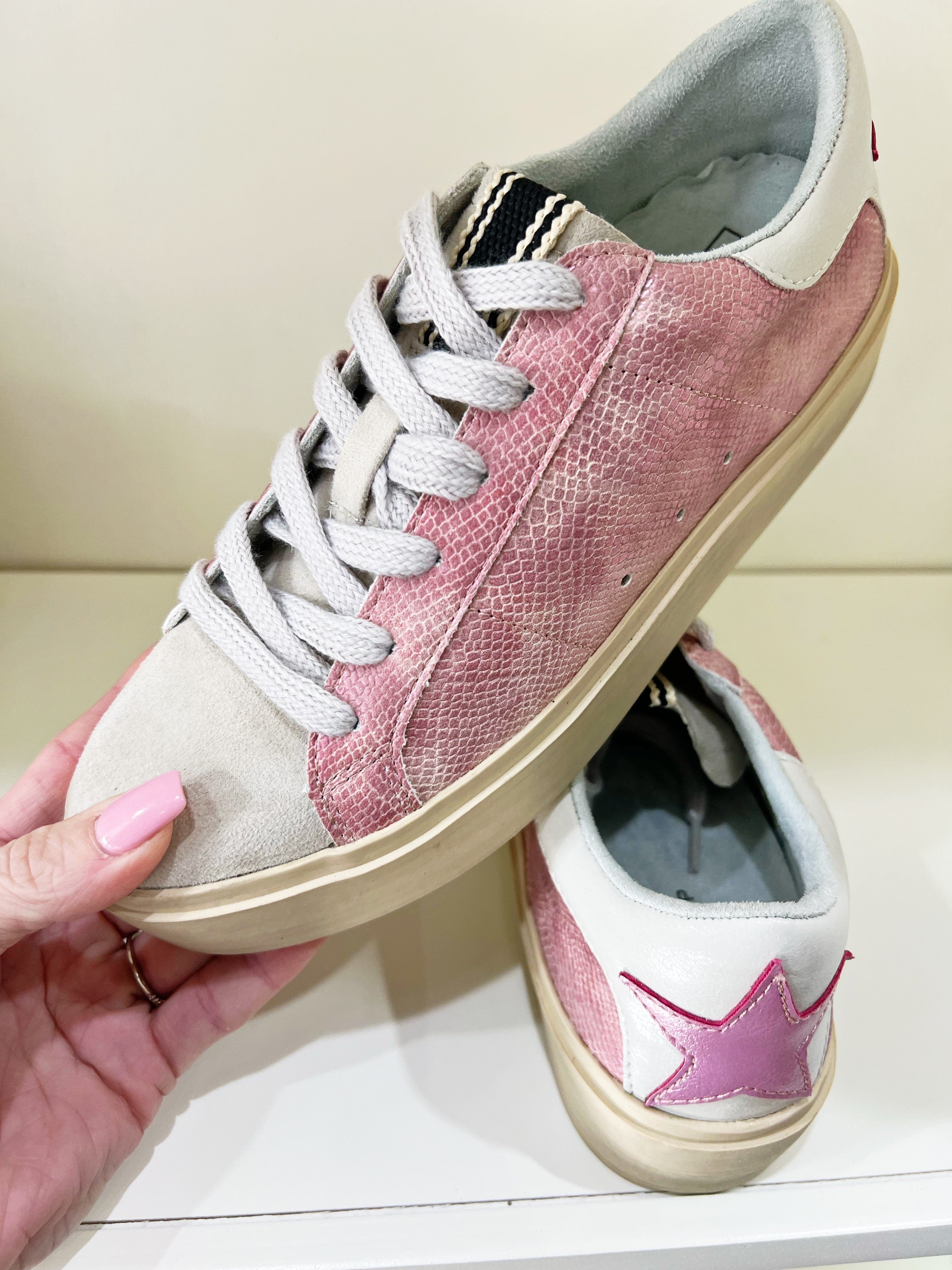 Shu Shop Sienna Sneakers-Pink Snake - Infinity Raine