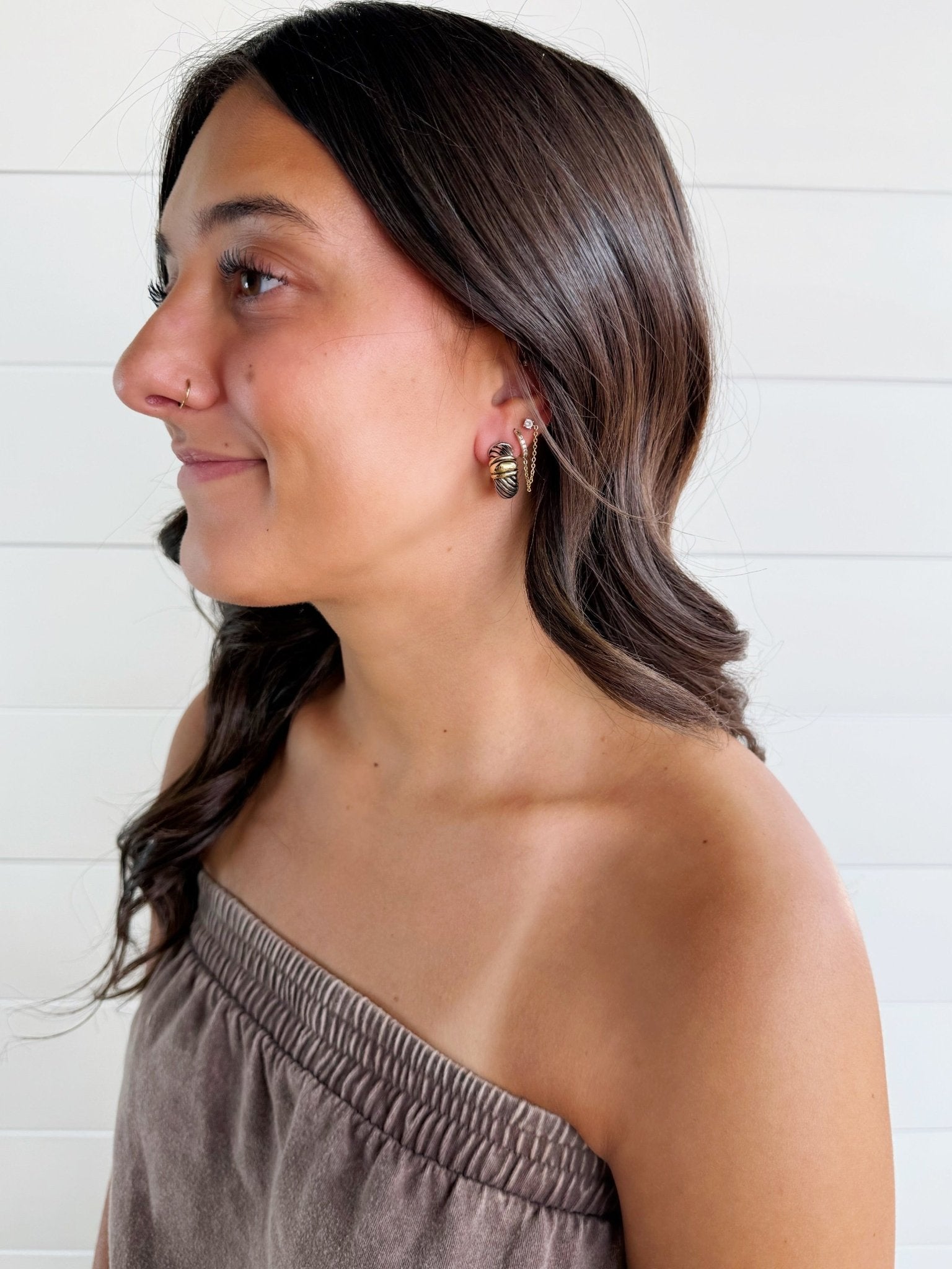 Silver Cable Hoop Earrings - Infinity Raine