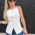 Skyscraper Vest Top In White - Infinity Raine
