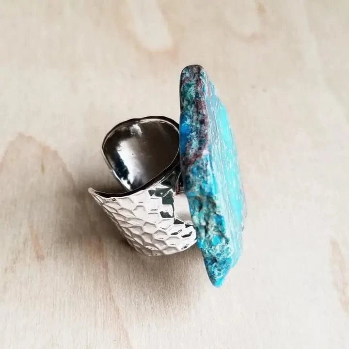 Slab Statement Ring In Turquoise - Infinity Raine