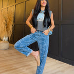 Slouchy Crop Barrel Python Print Roll-Up Cuffed Jeans - Infinity Raine