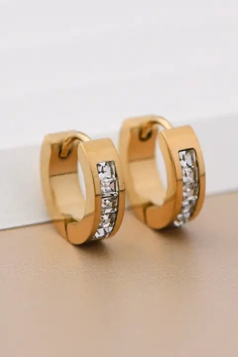 Small Carabiner Round Hoop Earrings In Gold - Infinity Raine