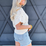 Vintage Distressed Shorts In Light Denim - Infinity Raine