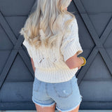 Vintage Distressed Shorts In Light Denim - Infinity Raine