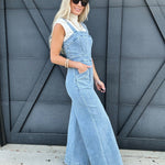 Wide Leg Jumpsuit In Denim - Infinity Raine
