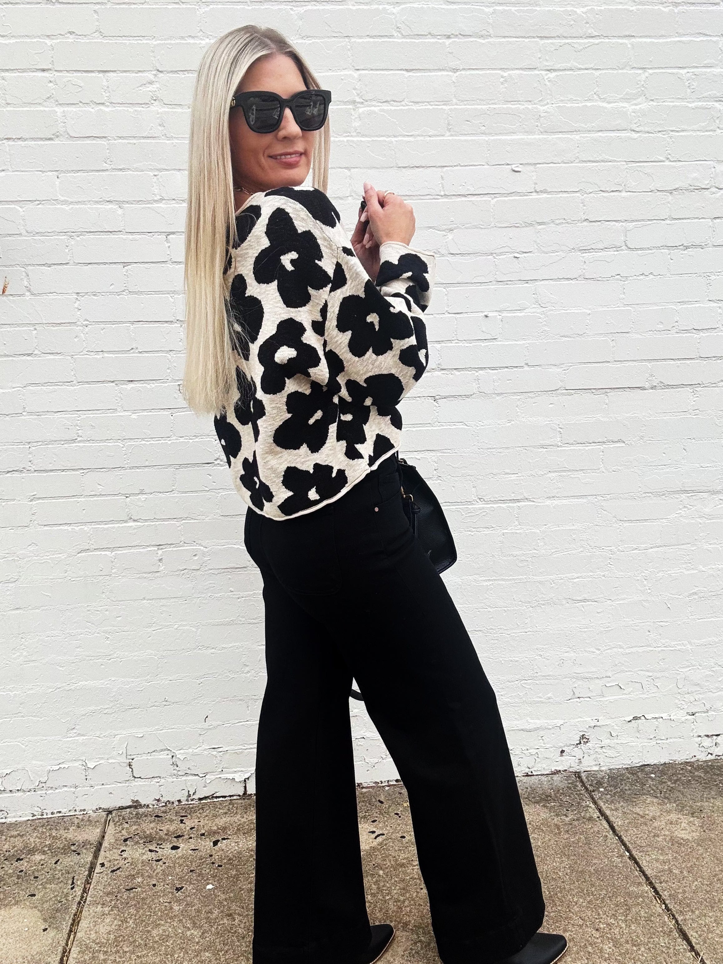 Daisy Sweater Top In Black - Infinity Raine
