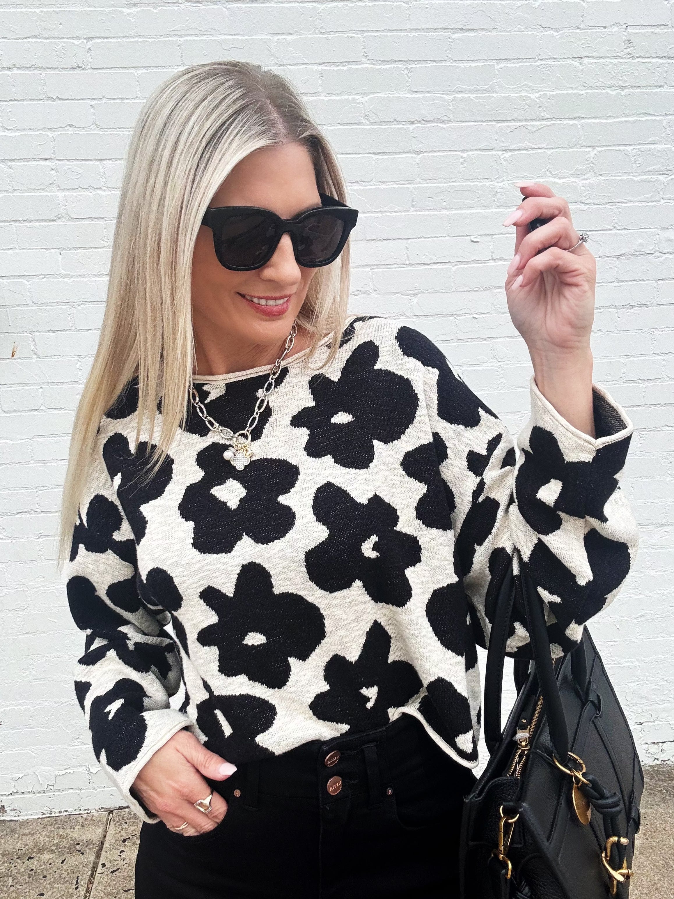 Daisy Sweater Top In Black - Infinity Raine
