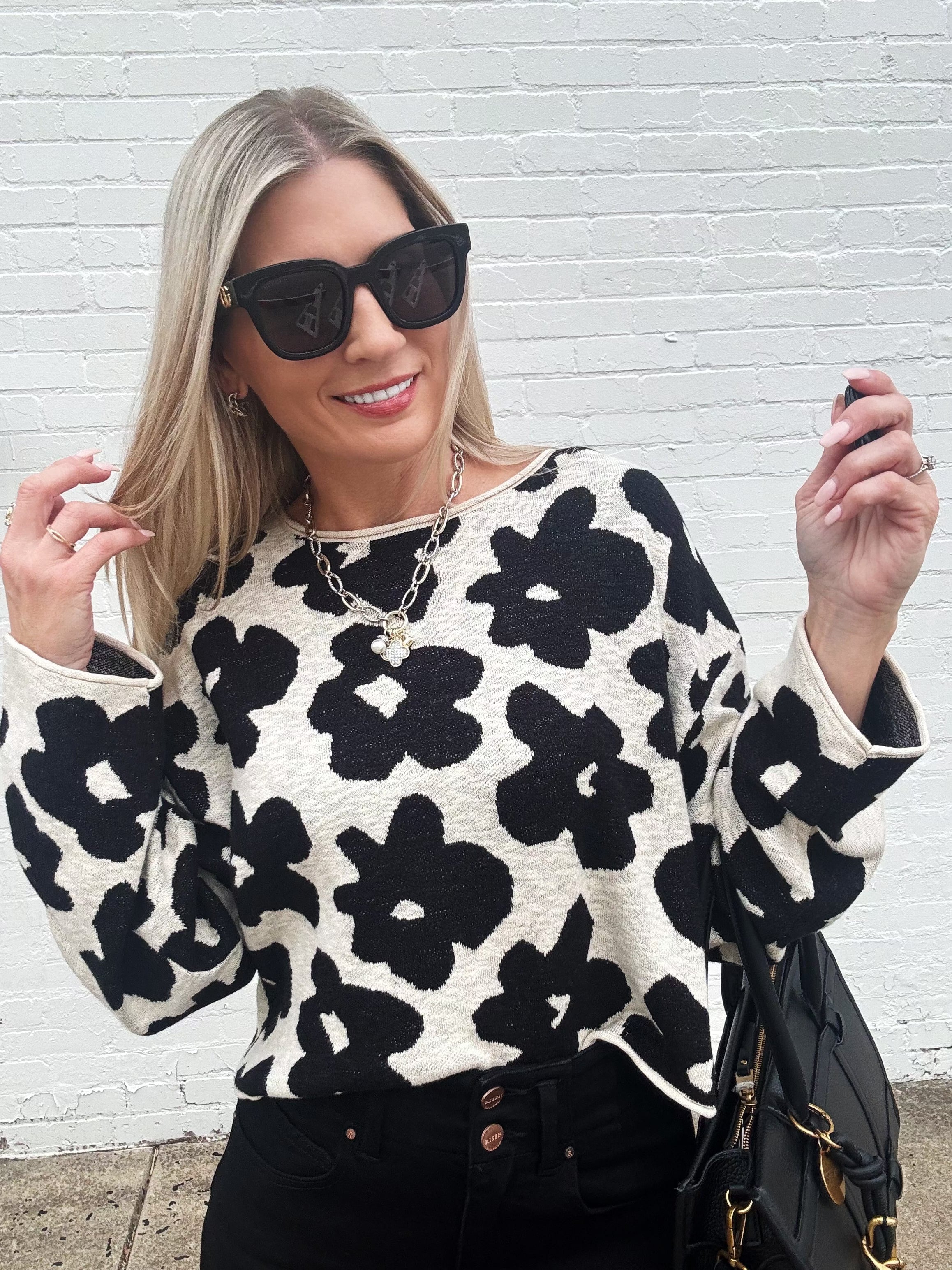 Daisy Sweater Top In Black - Infinity Raine