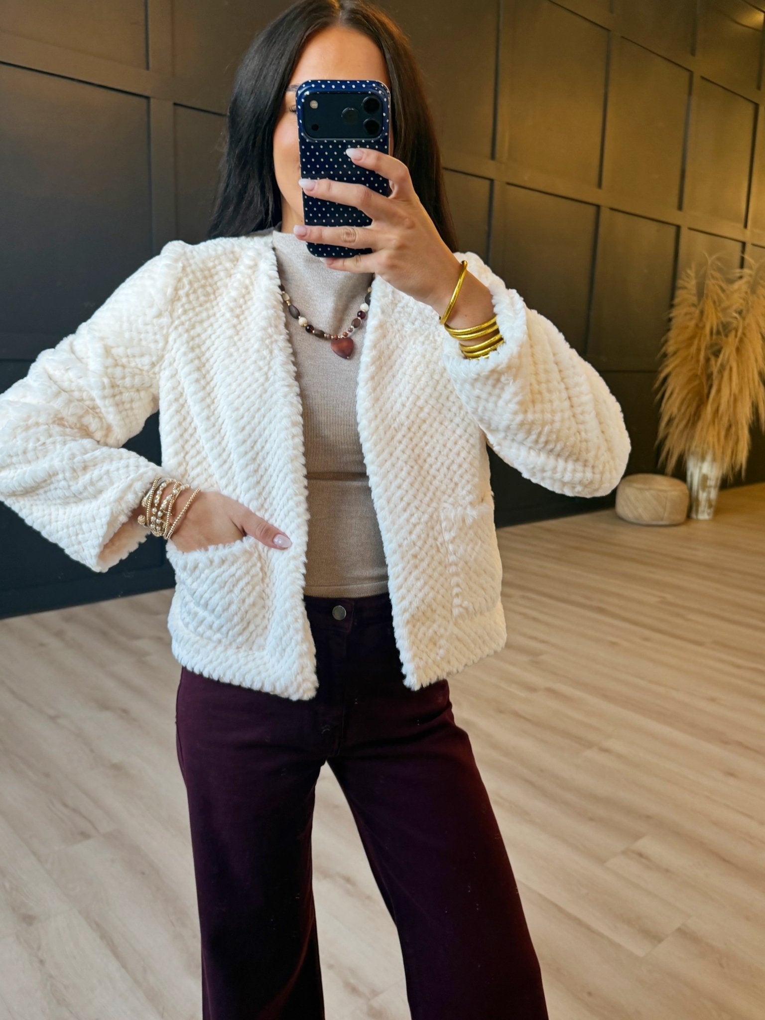 So So Soft Faux Fur Jacket In Ivory - Infinity Raine