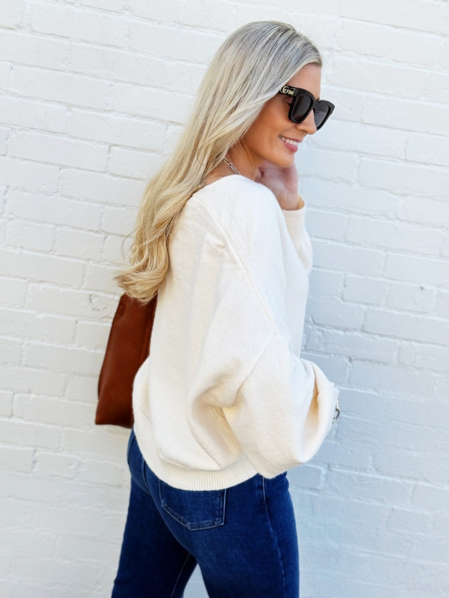 Soft And Cozy Cropped Knit Sweater In Ivory - Infinity Raine