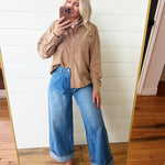 Solid Button Down Shirt In Coco - Infinity Raine