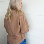 Solid Button Down Shirt In Coco - Infinity Raine