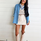 Solid Crewneck Front Seam Knit Sweater In Cocoa - Infinity Raine