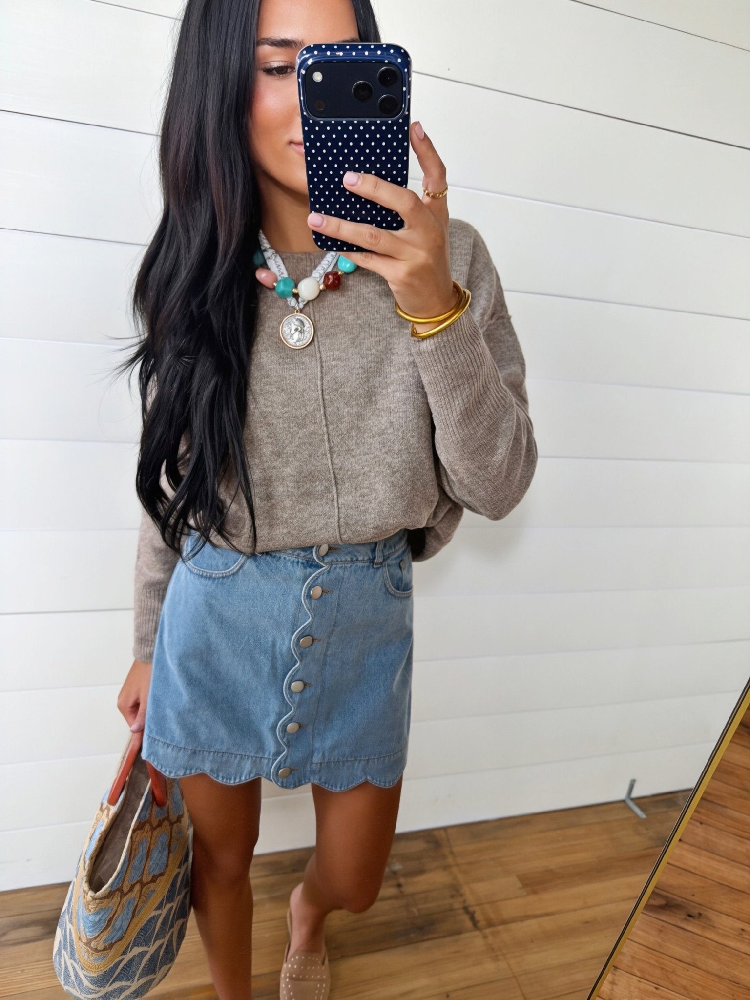 Solid Crewneck Front Seam Knit Sweater In Cocoa - Infinity Raine