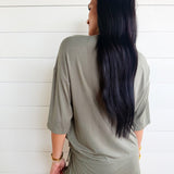 Solid Oversize Tee Tie Wrap Mini Skort 2pcs Set In Green - Infinity Raine