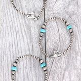 Beaded Horse Navajo Pearl Bracelet In Turquoise - Infinity Raine