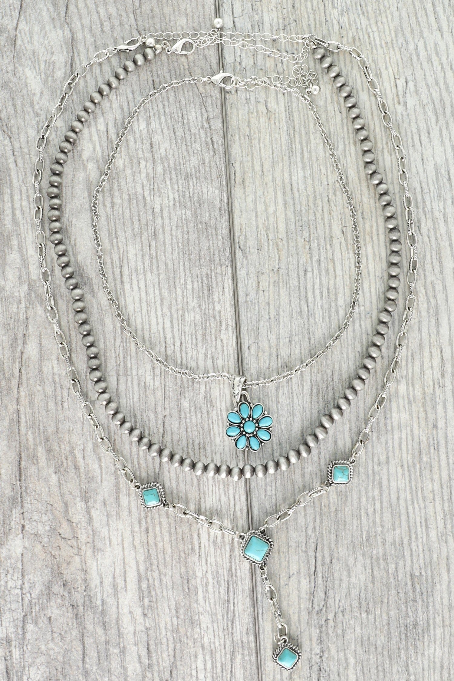 Something Special LA Jewelry - Necklaces Western Turquoise Navajo Pearl Layered Necklace