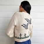 Songbird Zip Sweater In Cream Multi - Infinity Raine