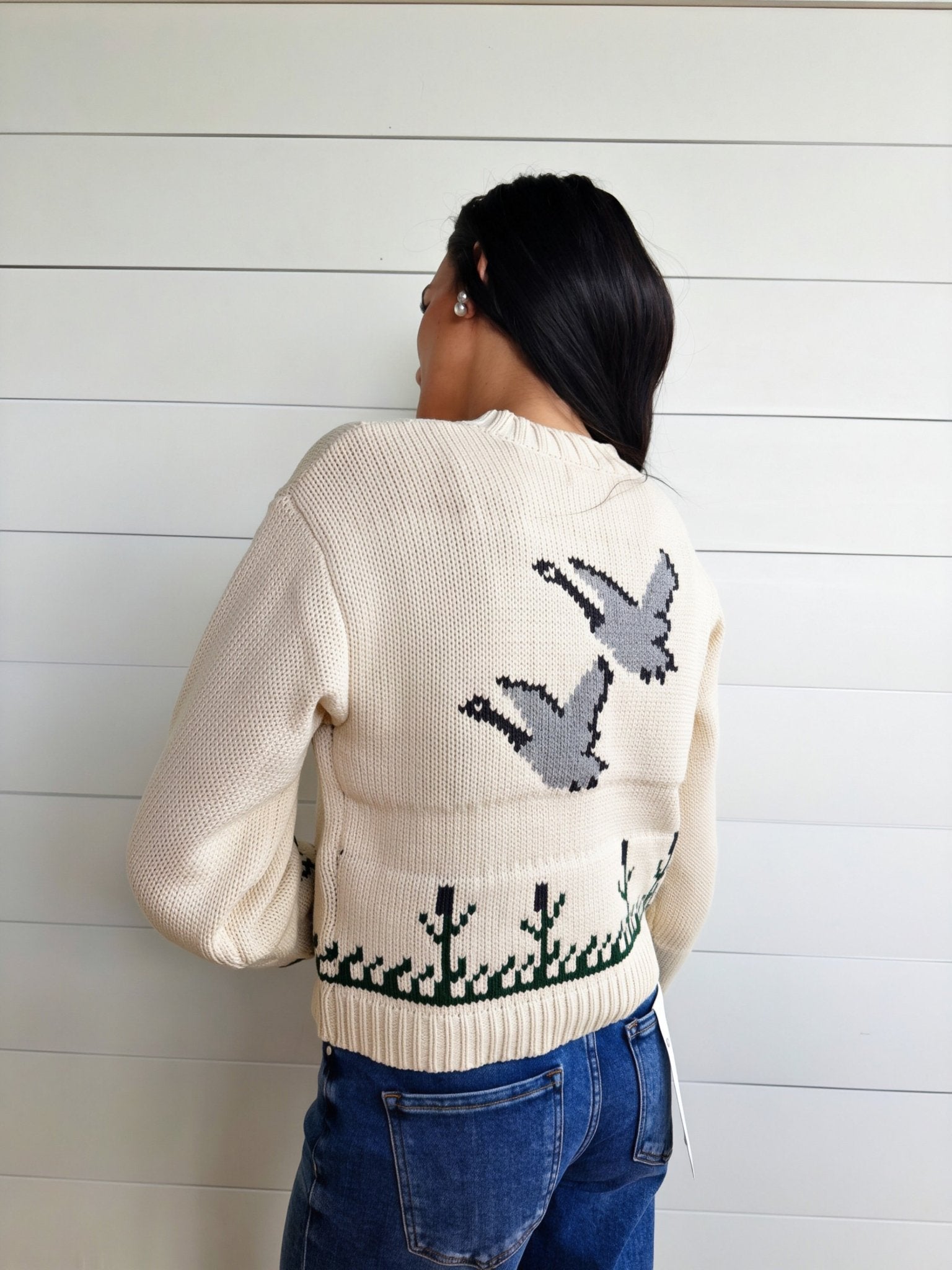 Songbird Zip Sweater In Cream Multi - Infinity Raine