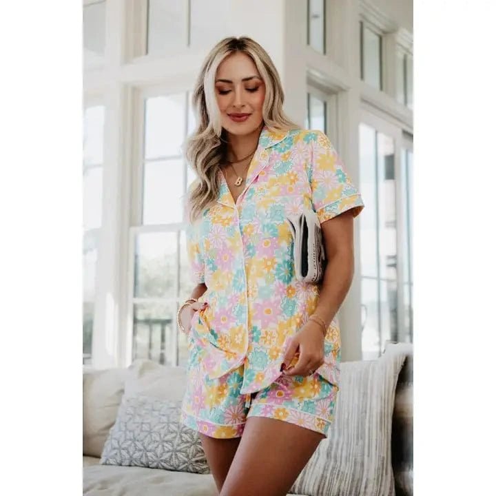 Spring Flowers Loungewear Short Set - Infinity Raine