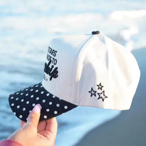 Stars Were Made To Worship - Black Polka Dot Trucker Hat - Infinity Raine