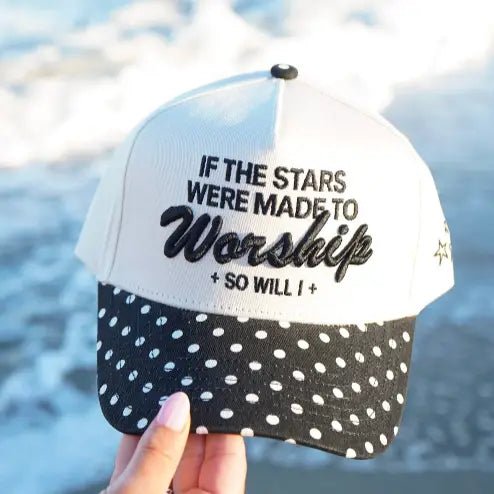Stars Were Made To Worship - Black Polka Dot Trucker Hat - Infinity Raine