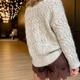 Stella Mock Neck Brushed Cardigan In White Melange - Infinity Raine