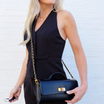 Steve Madden Gold Chain Crossbody In Black - Infinity Raine