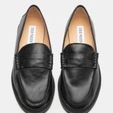 Steve Madden Madison Leather Loafer In Black - Infinity Raine