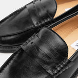 Steve Madden Madison Leather Loafer In Black - Infinity Raine