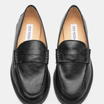 Steve Madden Madison Leather Loafer In Black - Infinity Raine
