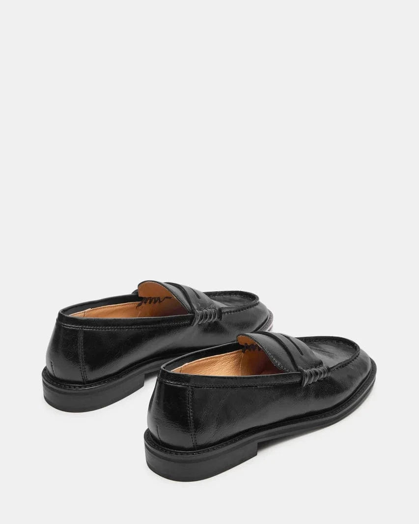 Steve Madden Madison Leather Loafer In Black - Infinity Raine