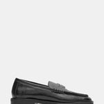 Steve Madden Madison Leather Loafer In Black - Infinity Raine