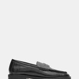 Steve Madden Madison Leather Loafer In Black - Infinity Raine