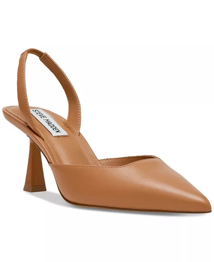 Steve Madden Finlee Leather Heels In Tan - Infinity Raine