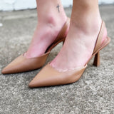 Steve Madden Finlee Leather Heels In Tan - Infinity Raine