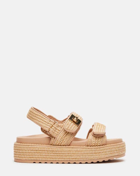 Steve Madden Bigmona Sandals In Natural Raffia - Infinity Raine