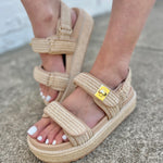 Steve Madden Bigmona Sandals In Natural Raffia - Infinity Raine